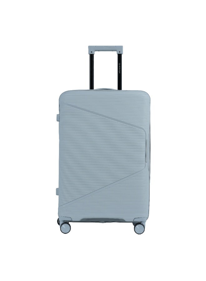 Eagle Express Cruiser Elite 3-Piece Hybrid PP & Nylon Hard-Shell Trolley Luggage Set – 20/24/28 Inch, Silver, 1-Year Warranty - Image 3
